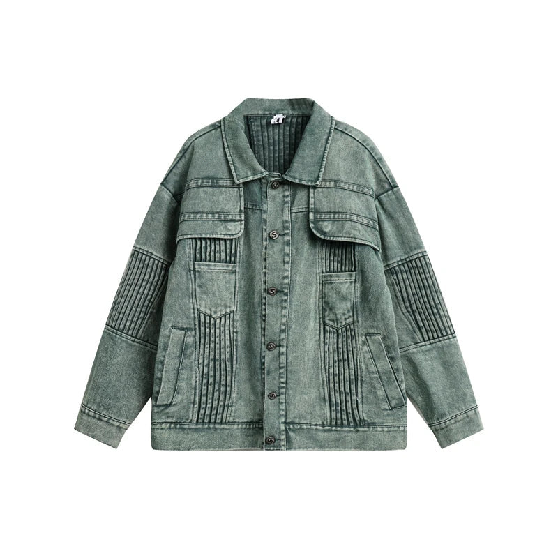 Washed Motorcycle Denim Jacket