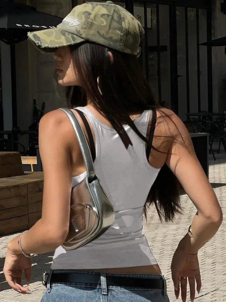 Y2k Solid Edgy Tank Top