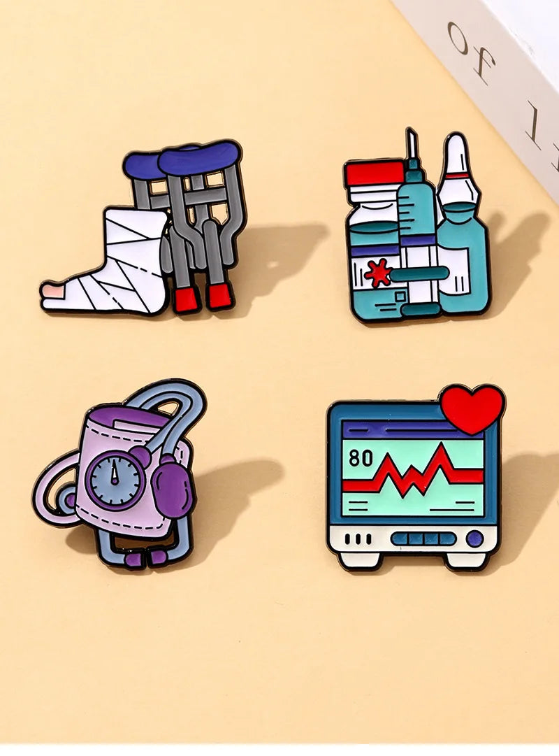 Personal Medical Metal Brooches
