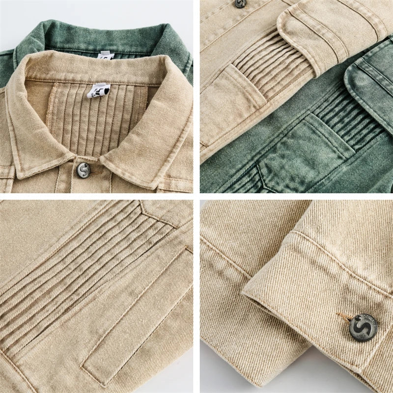 Washed Motorcycle Denim Jacket
