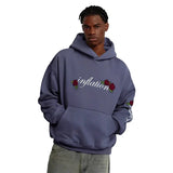 Vintage Washed Embroidery Boxy Hoodie