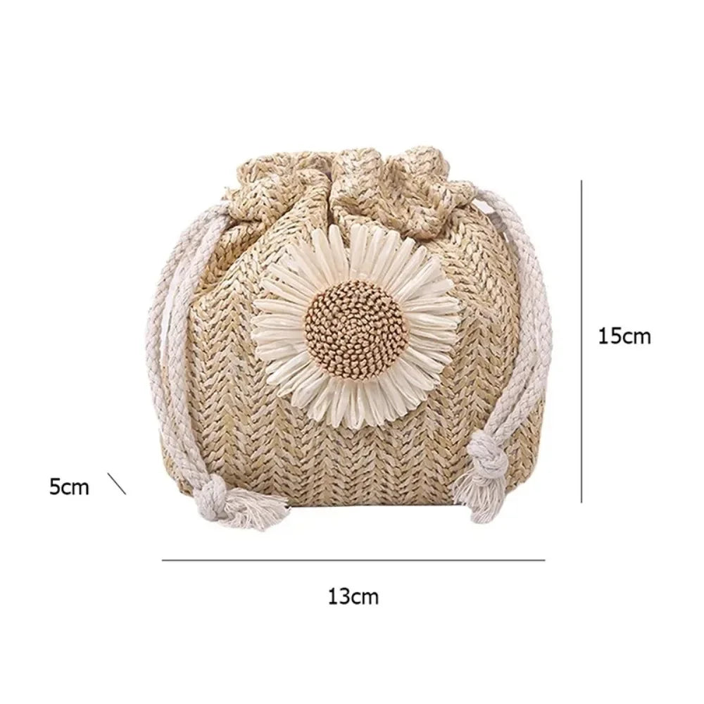 Knitted Daisy Flower Mini Crossbody Bag