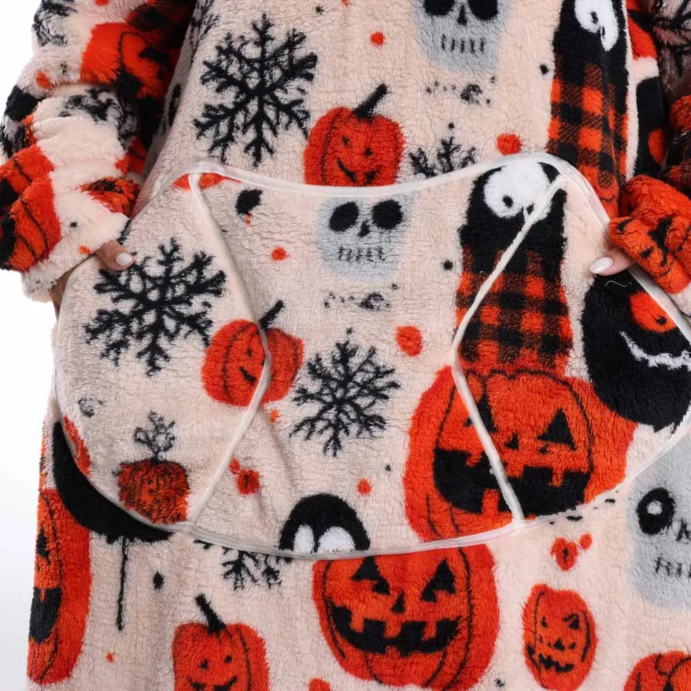 Strawberry Printed Oversized Blanket Hoodie