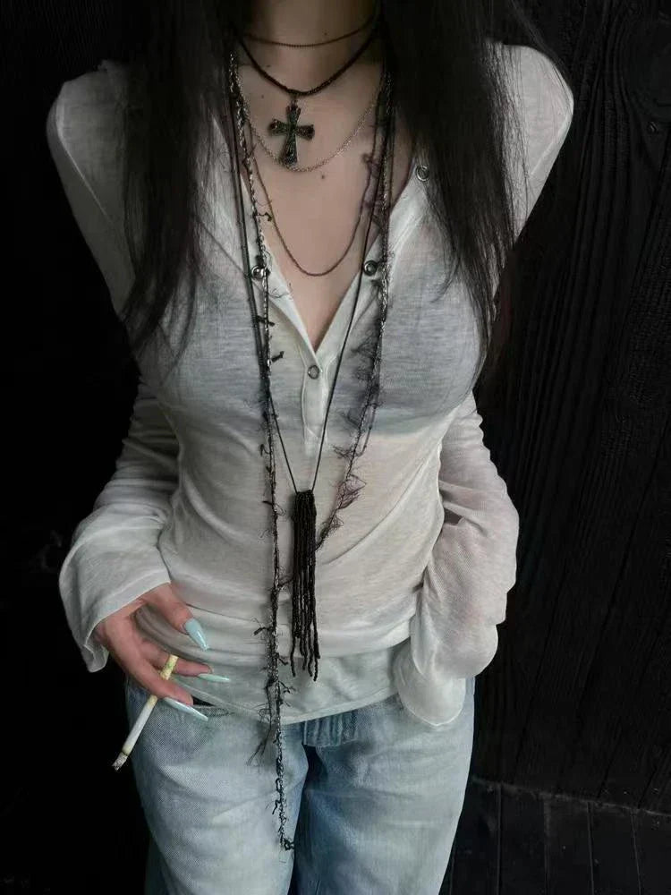Sheer Mesh Hooded Slim Fit T-Shirt