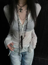 Sheer Mesh Hooded Slim Fit T-Shirt