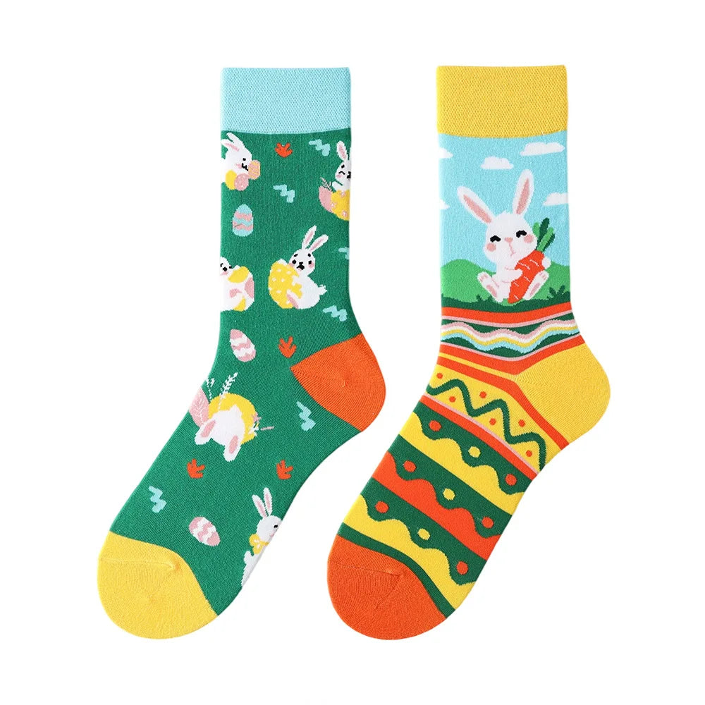 Mismatched Cotton Funny Colorful Socks