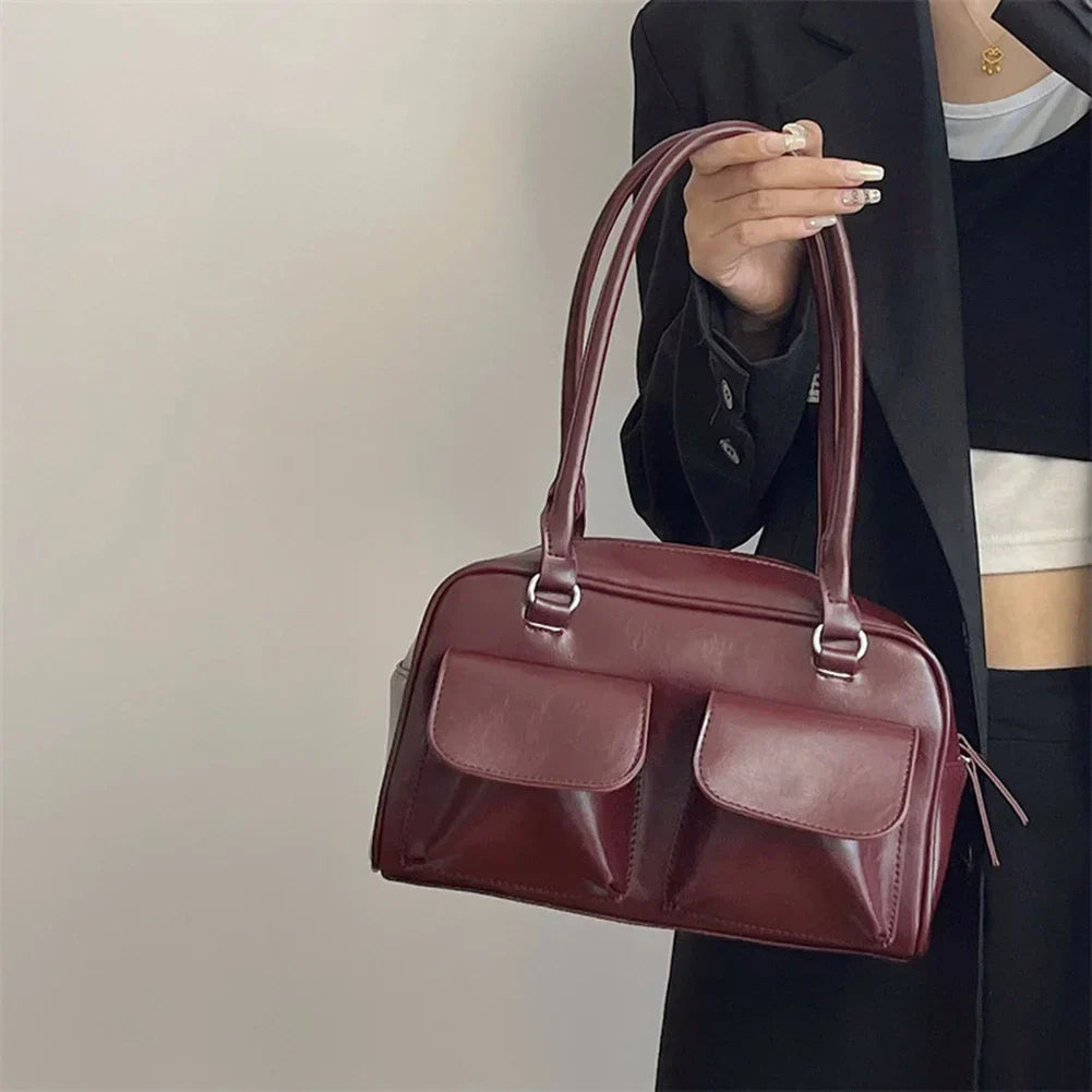Y2K Chic Vintage Leather Handbag