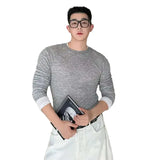 Contrast Color Patchwork O-Neck T-Shirt