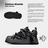 Retro Black Punk Cowhide Sneakers