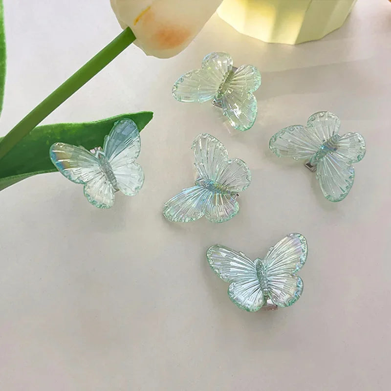 Colorful Butterflies Soft Girl Hairpins
