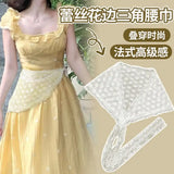 Triangular Lace Coquette Style Bandana