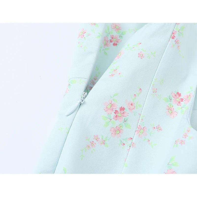 Elegant Floral Print Sleeveless Mini Sundress