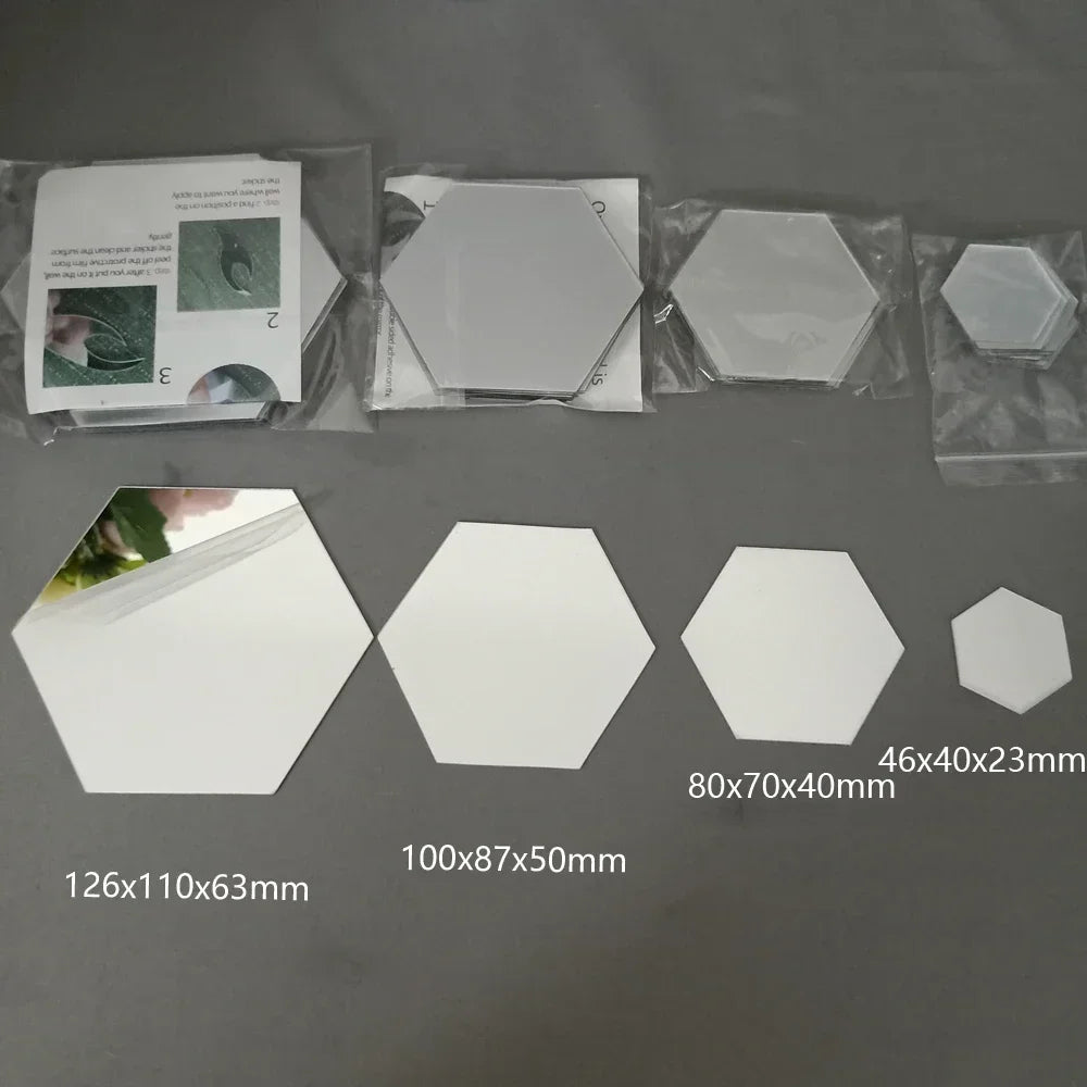Hexagon 3D Mirror Wall Sticker