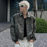 Cyberpunk Gradient Color PU Leather Jacket
