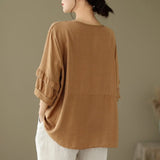 Camiseta de Color Liso Cómoda y de Corte Holgado