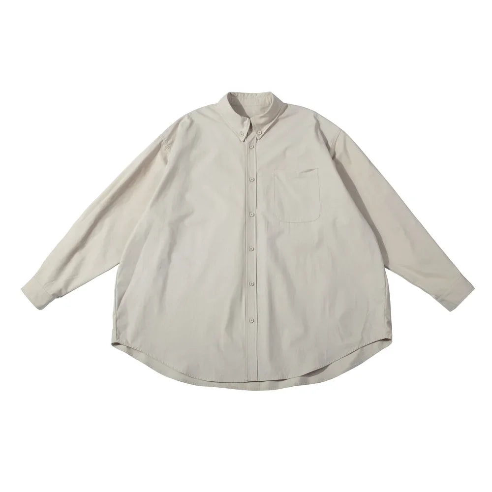 Camisa informal de algodón liso de corte holgado