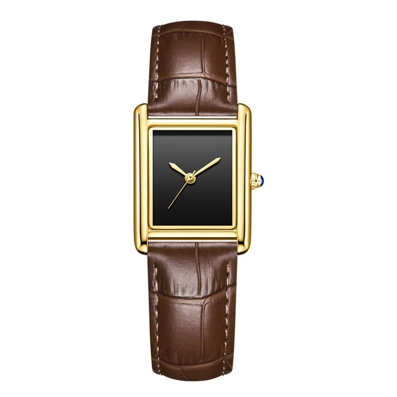 Unisex Simple Square Leather Watch
