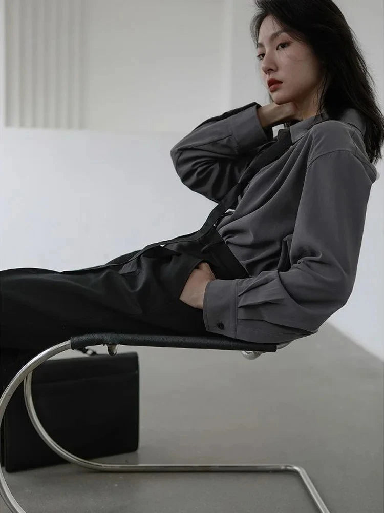 Autumn White Korean Style Shirt