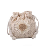 Knitted Daisy Flower Mini Crossbody Bag