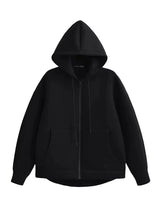Solid Color Zip-up Hoodie