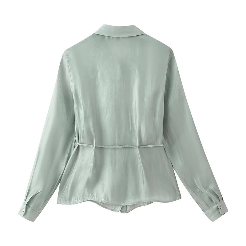 Single Breasted Semi-Sheer Vintage Blouse