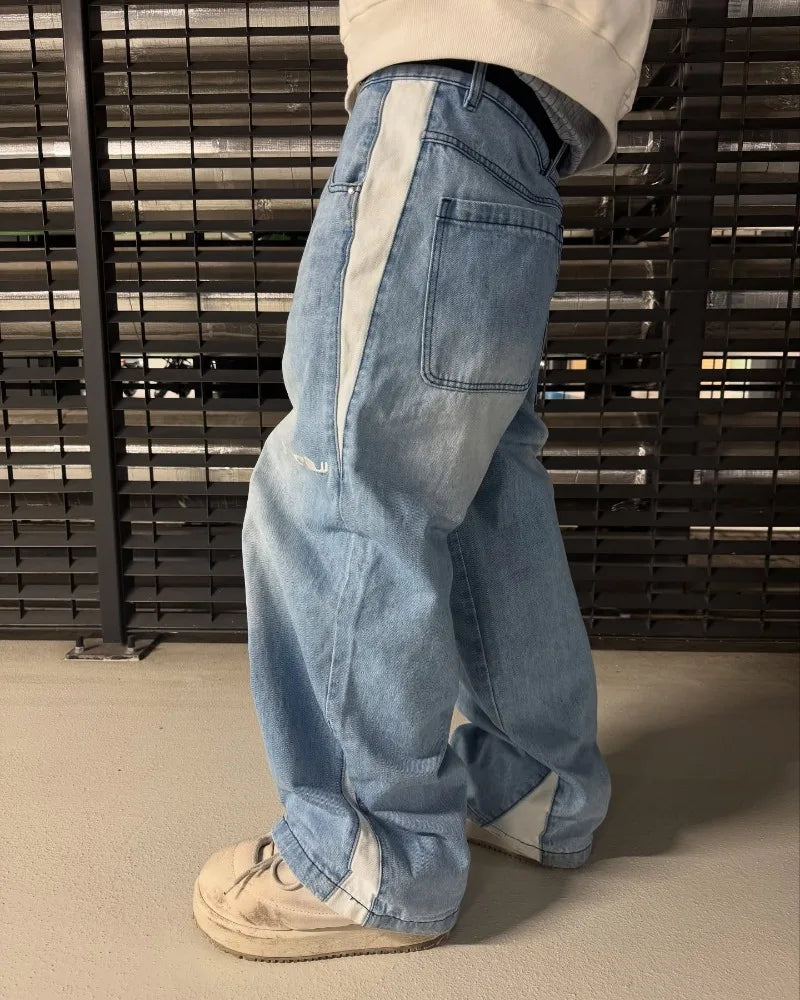 Y2K Splicing Stickerei Jeans