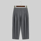 Pleated Solid Color Loose Pants