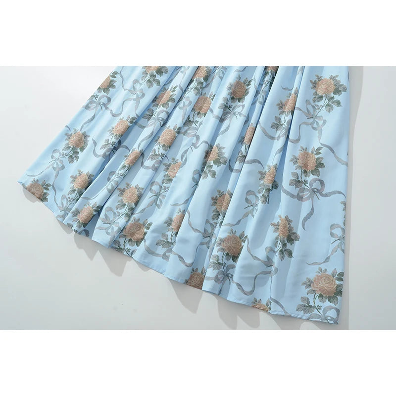 Floral Print Elegant Vacation Party Midi Dresse