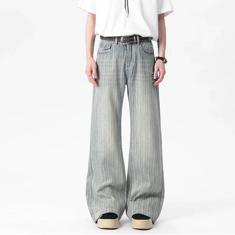 Cowboy Striped Washed Denim Pants