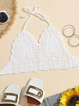 Handmade Crochet Knitted Crop Cami Women's Top