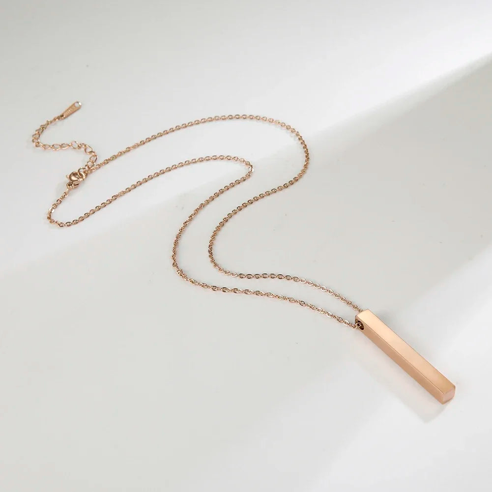 Vertical Rectangular Bar Necklace