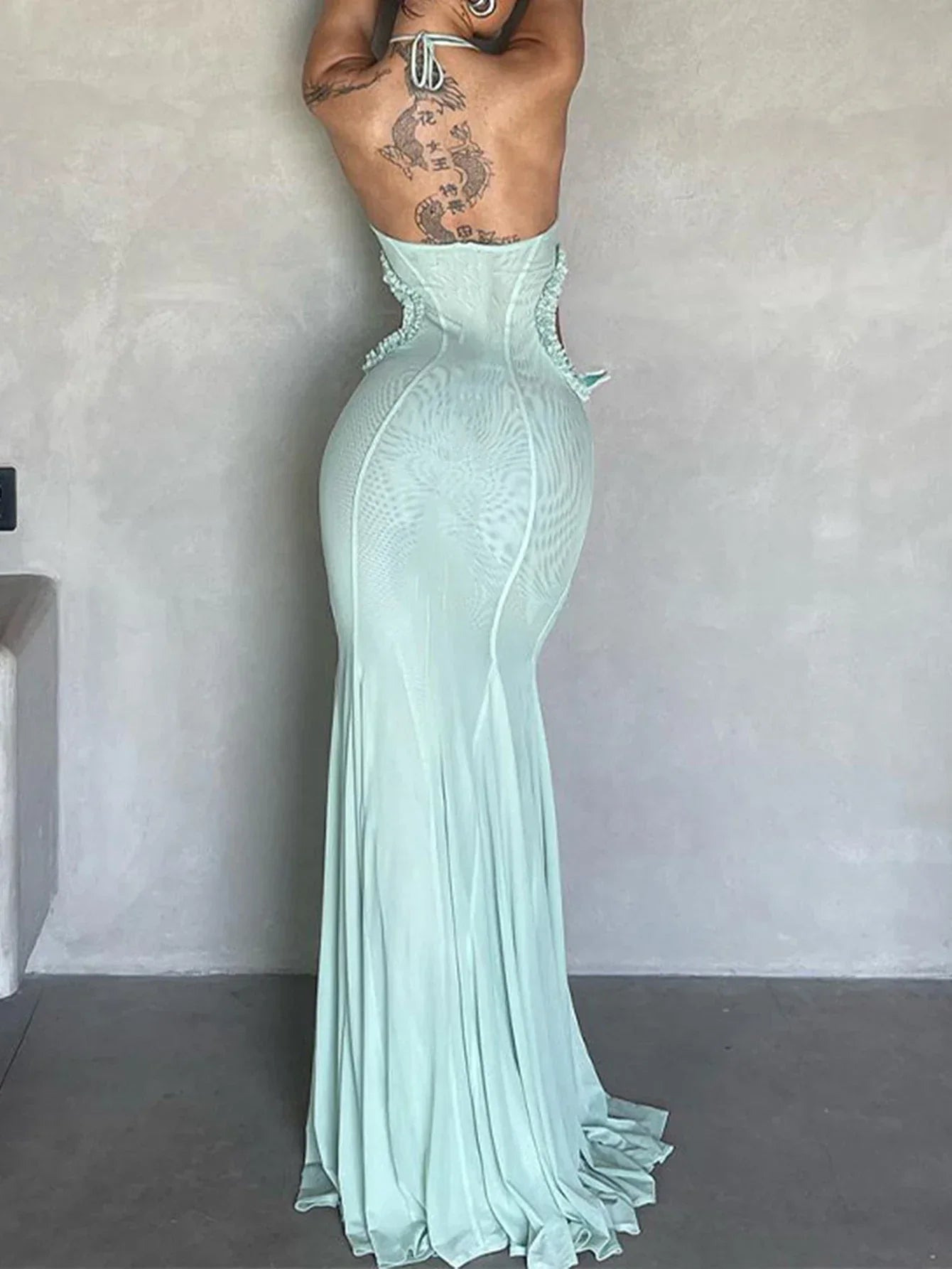 Butterfly Cut Out Elegant Maxi Dress