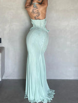 Butterfly Cut Out Elegant Maxi Dress