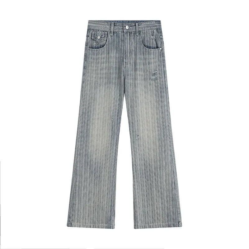 Cowboy Striped Washed Denim Pants