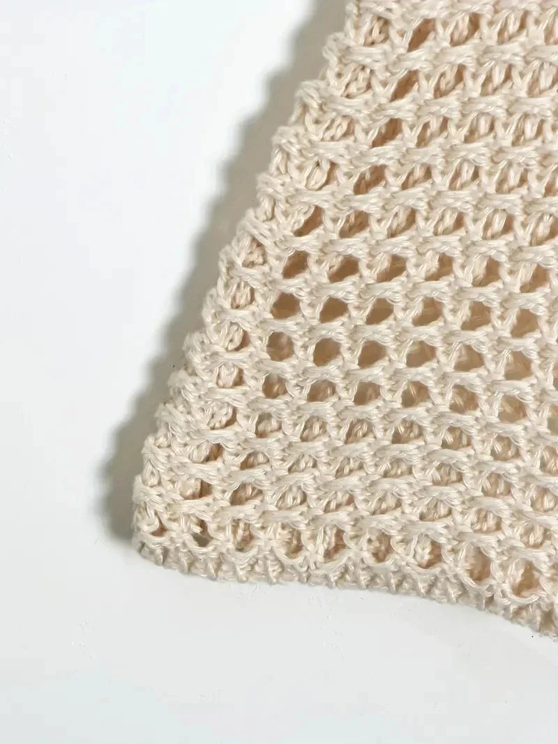 Y2K Crochet Knitted Hollow Out Crop Top