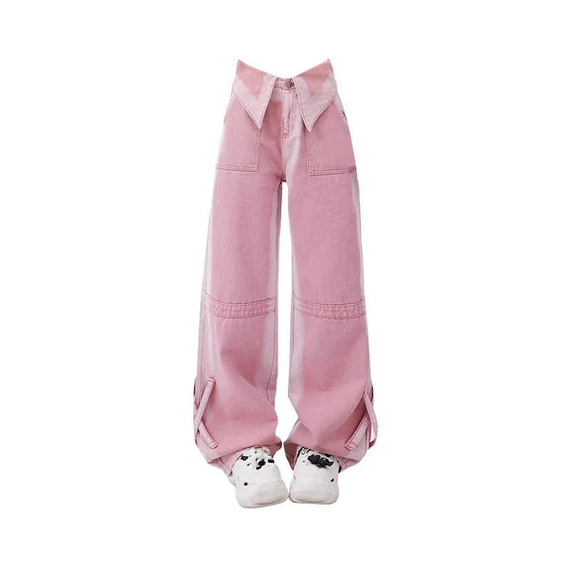 Barbie Core Folded Waist Jeans