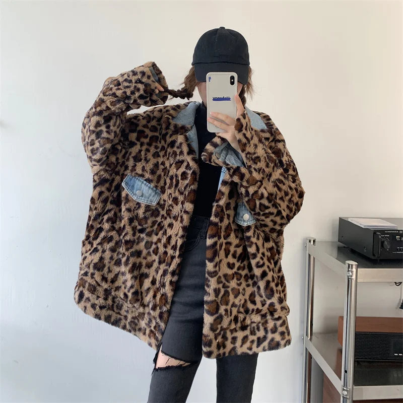 Y2K Fur Lined  Denim Jacket
