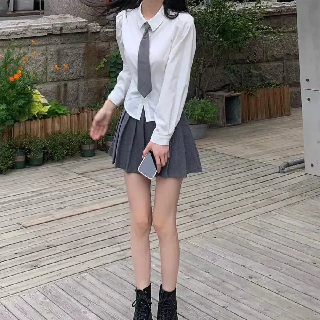 Camisa de manga larga coqueta con vendaje básico