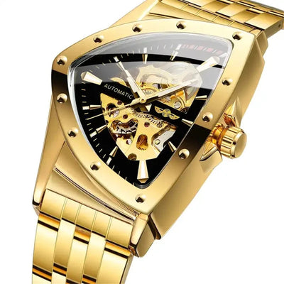 Triangle Skeleton Stainless Steel Watch
