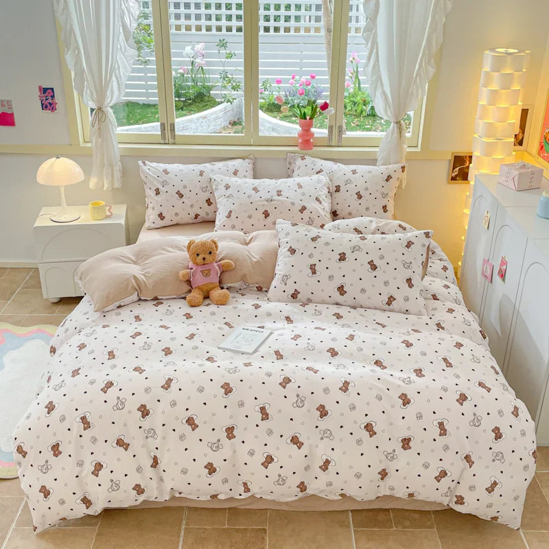 Nordic Striped Simple Style Cotton Bedding Set