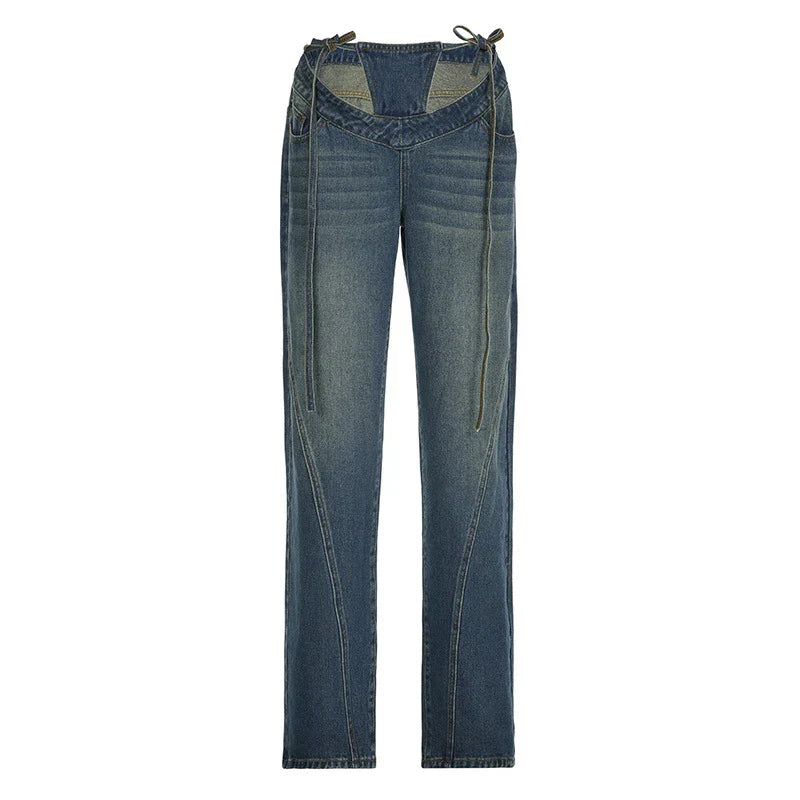 Baddie Cut Out Low Rise Jeans