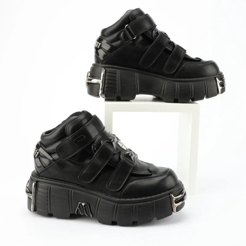Metall-Plateau-Punk-Gothic-Schuhe