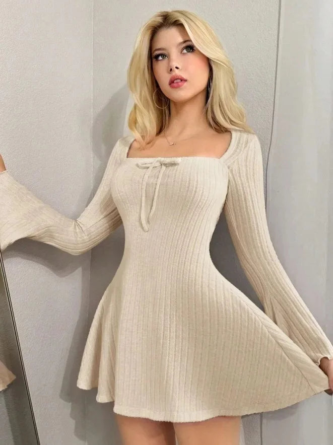 Coquette Core Long-Sleeve Mini Dress