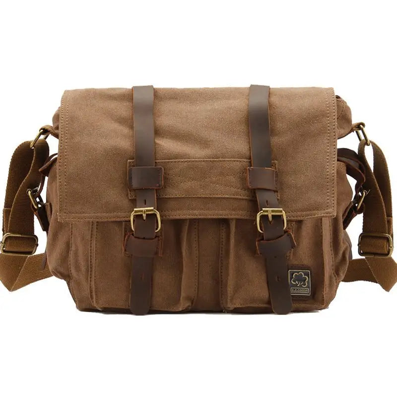 Vintage Canvas Leather Messenger Bag
