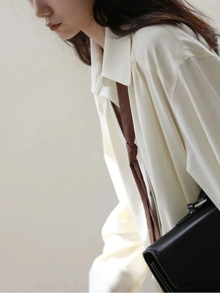 Autumn White Korean Style Shirt