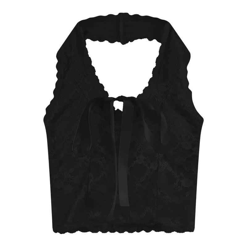 Coquette Core Bow Halter Top