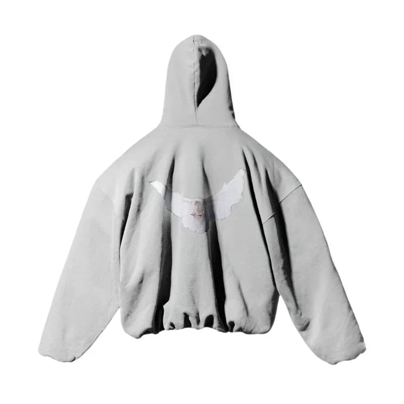 Sudadera con capucha extragrande de alta calidad con estampado de paloma