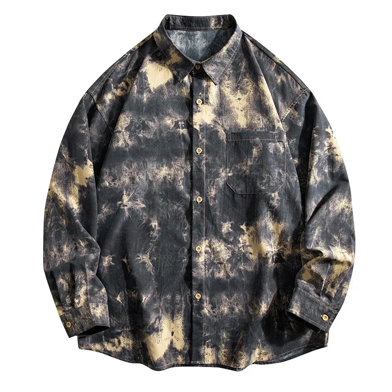 Tie Dye Floral Print Shirt
