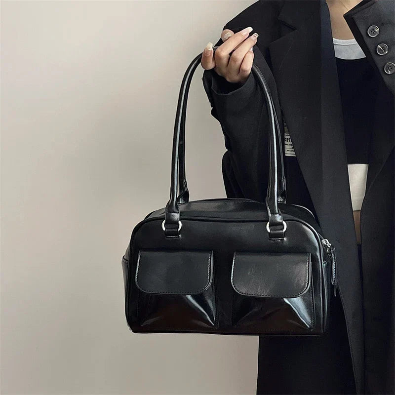 Bolso de hombro Y2K con doble bolsillo