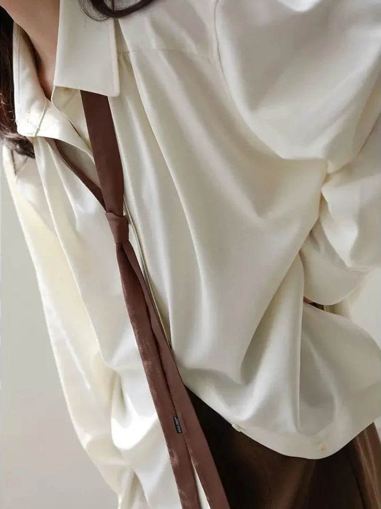 Autumn White Korean Style Shirt